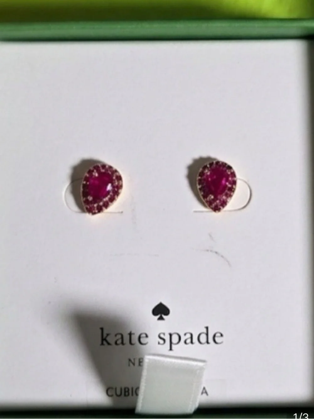Kate Spade Hot Pink Light-Up The Night Teardrop Stud Earrings